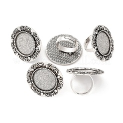 Vintage Adjustable Iron Finger Ring Components Alloy Cabochon Bezel Settings&nbsp;PALLOY-O039-08AS
