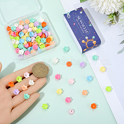 100Pcs 10 Colors Baking Paint Opaque Acrylic Bead Caps&nbsp;OACR-SC0002-53