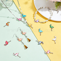 48Pcs 12 Colors Alloy Enamel Connector Charms&nbsp;ENAM-PH0002-23
