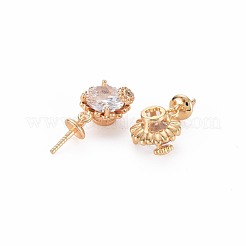 Brass Micro Pave Clear Cubic Zirconia Peg Bails Pendants&nbsp;KK-S364-094