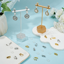 20Pcs 2 Colors 316 Surgical Stainless Steel Rhinestone Clip-on Earring Settings&nbsp;STAS-SP0001-95