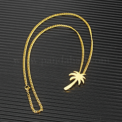 Hip Hop Stainless Steel Sandblasted Palm Tree Pendant Necklaces for Men&nbsp;DF1150-1