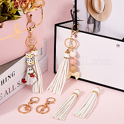 DIY PU Leather Tassels Keychain Kits&nbsp;DIY-SC0026-20C
