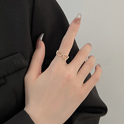 Brass Glasses Frame Open Cuff Ring for Women&nbsp;X-RJEW-F140-140KCG