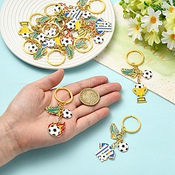 15Pcs 3 Styles Alloy Enamel Pendant Keychains&nbsp;KEYC-YW00301