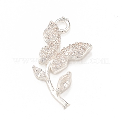 Brass Micro Pave Cubic Zirconia Charms&nbsp;KK-P228-45S