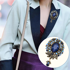 1Pc Teardrop Retro Alloy Rhinestone Brooches for Women&nbsp;JEWB-SP0001-17B