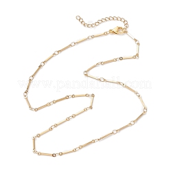 304 Stainless Steel Cuboid Bar Link Chain Necklaces for Women Men&nbsp;NJEW-JN05196-01
