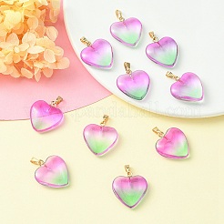Two Tone Transparent Glass Pendants&nbsp;GLAA-YW0003-02A