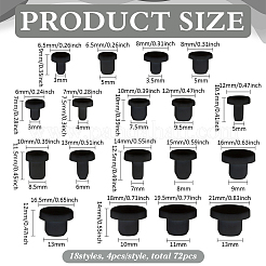 72Pcs 18 Styles Silicone End Caps&nbsp;FIND-FG0004-55B