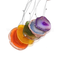 Wood & Natural Dye Agate Wind Chime Pendants&nbsp;HJEW-H054-03
