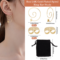 4 Pairs Brass Ear Studs&nbsp;EJEW-BBC0001-48