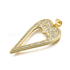 Brass Micro Pave Cubic Zirconia Pendants&nbsp;KK-K401-05A-G