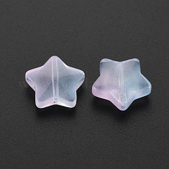 Two Tone Transparent Spray Painted Glass Beads&nbsp;GLAA-T022-25-C07