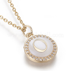 Brass Initial Pendant Necklaces&nbsp;NJEW-I230-24G-O