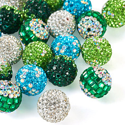 20Pcs 5 Colors Polymer Clay Pave Rhinestone Beads&nbsp;CLAY-TA0001-33