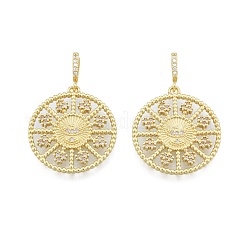 Brass Micro Pave Clear Cubic Zirconia Pendants&nbsp;KK-G431-20G