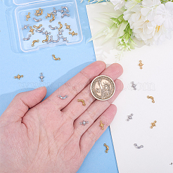 40Pcs 4 Styles 304 Stainless Steel Crescent Moon & Star Links Connector Charms&nbsp;STAS-HY0002-07