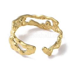 Hollow 304 Stainless Steel Open Cuff Ring&nbsp;RJEW-H215-08G