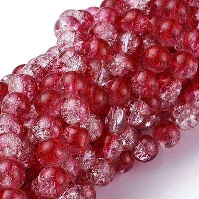Baking Paint Crackle Glass Bead Strands&nbsp;CCG-S001-8mm-15-1