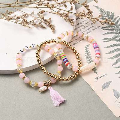 Multi-layered Stretch Beaded Bracelets Sets&nbsp;BJEW-JB05756-02-1