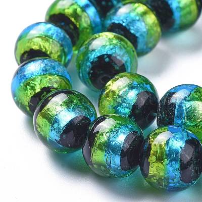 Handmade Silver Foil Lampwork Beads&nbsp;FOIL-K001-02B-12mm-1