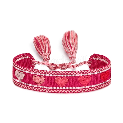 Valentine's Day Theme Polyester Cord Bracelets&nbsp;PW-WG22032-03-1