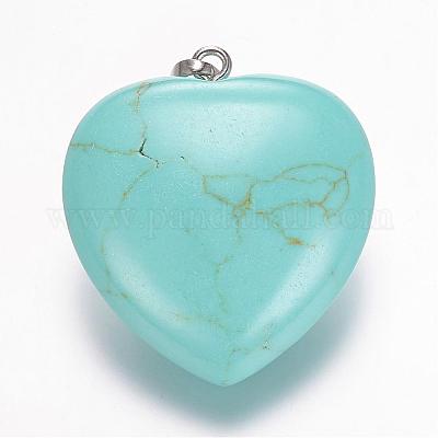 Dyed & Synthetic Turquoise Gemstone Pendants&nbsp;G-E338-10F-1