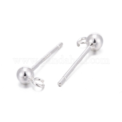 925 Sterling Silver Stud Earring Findings&nbsp;STER-S002-48-1