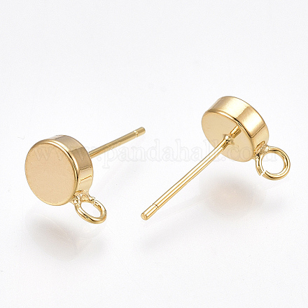 Brass Stud Earring Findings X1-KK-T038-293G-1
