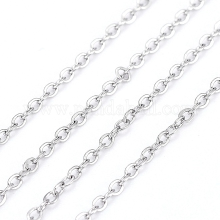 Tarnish Resistant 304 Stainless Steel Cable Chains CHS-F007-01P-A-1