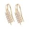 Brass Micro Pave Cubic Zirconia Earring Hooks, Fishhook, Golden, 16.5x8x3.5mm, Hole: 1mm