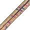 Electroplated Non-magnetic Synthetic Hematite Beads Strands, Rectangle, 2-Hole, Pink Plated, 5x2x2mm, Hole: 0.8mm, about 190~195pcs/strand, 15.55~16.73(39.5~42.5cm)