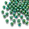 Opaque Acrylic Beads, AB Color Plated, Round, Green, 8x7mm, Hole: 2mm, about 1745pcs/500g