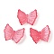 Spray Painted Glass Beads, Butterfly, Cerise, 20x24.5x6mm, Hole: 1.2mm
