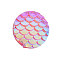 Resin Cabochons, Flat Round with Mermaid Fish Scale, Plum, 12x3mm