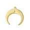 Brass Pendants, Cadmium Free & Lead Free, Moon Charms, Real 24K Gold Plated, 19x18x1mm, Hole: 1.2mm