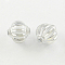 Lantern Plating Transparent Acrylic Beads, Silver Metal Enlaced, Clear, 14mm, Hole: 2mm
