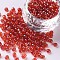 6/0 Glass Seed Beads, Trans. Colours Lustered, Round, Red, 4mm, Hole: 1.5mm, about 4500pcs/pound