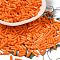 Baking Paint Glass Twist Bugle Beads, Round Hole, Dark Orange, 7x2mm, Hole: 0.8mm, about 13636pcs/pound