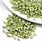 FGB 2-Hole Glass Seed Beads, Opaque Colours Lustered, Rectangle, Yellow Green, 4.5~5.5x2x2~2.5mm, Hole: 0.5~0.8mm, about 2000pcs/bag