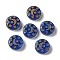 Transparent Lampwork Beads, Flat Round with Moon & Stars, Royal Blue, 13x5mm, Hole: 1mm, about 70~82pcs/100g
