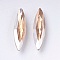 Imitation Austrian Crystal Glass Rhinestone, Grade A, Pointed Back & Back Plated, Horse Eye, Light Colorado Topaz, 14~14.5x4x2.5~3mm