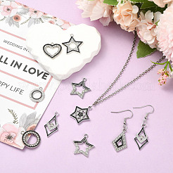 24Pcs 8 Styles Alloy Crystal Rhinestone Pendants&nbsp;FIND-FS0005-40