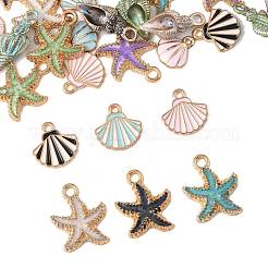 30Pcs 3 Styles 5 Colors Alloy Enamel Pendants&nbsp;ENAM-FS0003-46