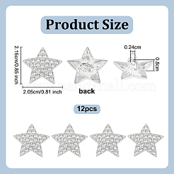12Pcs 1-Hole Zinc Alloy Star Shank Buttons&nbsp;BUTT-OC0001-69