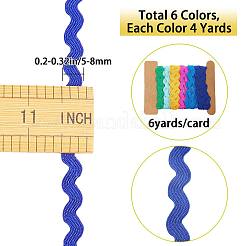 6 Yards 6 Colors Polyester Wavy Fringe Trim Ribbon&nbsp;OCOR-WH0080-44A