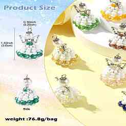 10 Colors Glass Seed Beaded Angel Pendants&nbsp;PALLOY-CJ00089