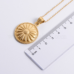 Vintage Gothic Punk Stainless Steel Flower Pendant Necklaces for Women and Men&nbsp;BS0012