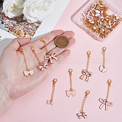 36Pcs 6 Style Alloy Enamel Bowknot Pendant Decorations&nbsp;HJEW-HY00169